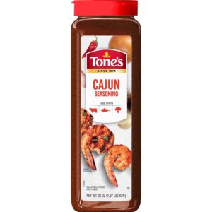 Taste vibrant Creole flavors with Tone's Cajun Seasoning Blend. This fiery mix of garlic, peppers, and herbs will bring your recipes to life. Make a Cajun Rub meal today!