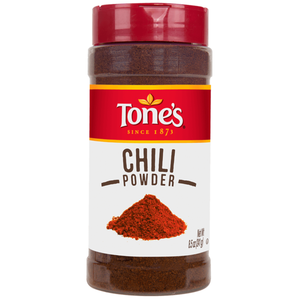 Discover the perfect blend of mild chili peppers, spices, garlic, and salt with Tone's chili powder. Perfect for all your Mexican and Southwestern dishes.