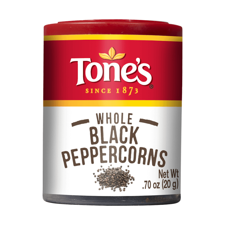 Elevate your dishes with Tone's Whole Black Peppercorns. Add flavor and aroma to every meal with our hearty black peppercorns.