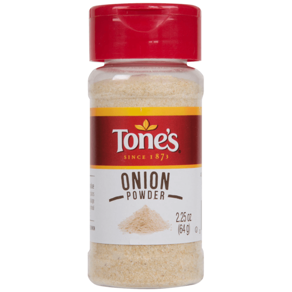 Experience the fresh taste of 100% white onions with Tone's Onion Powder. No added ingredients, just pure powdered onion flavor.