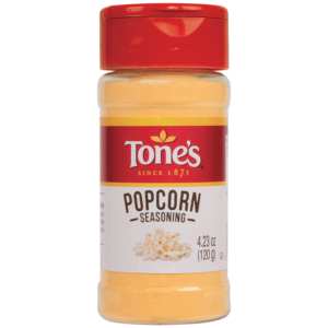 Elevate your popcorn game with Tone's popcorn seasoning - the perfect blend of flavors to make your movie night even better.