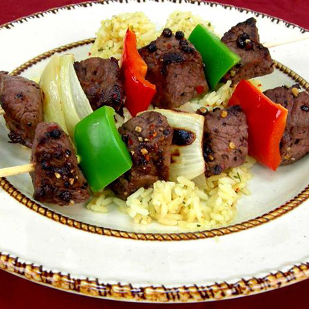 Peppered Beef Kabobs