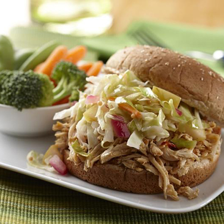 Pulled Chicken Sandwiches with Apple Slaw