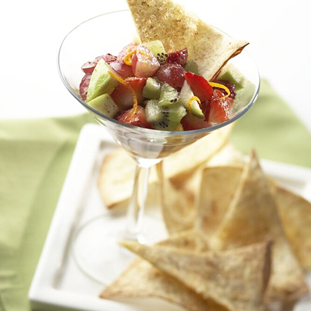 Sweet Fruit Salsa with Cinnamon Chips Recipe